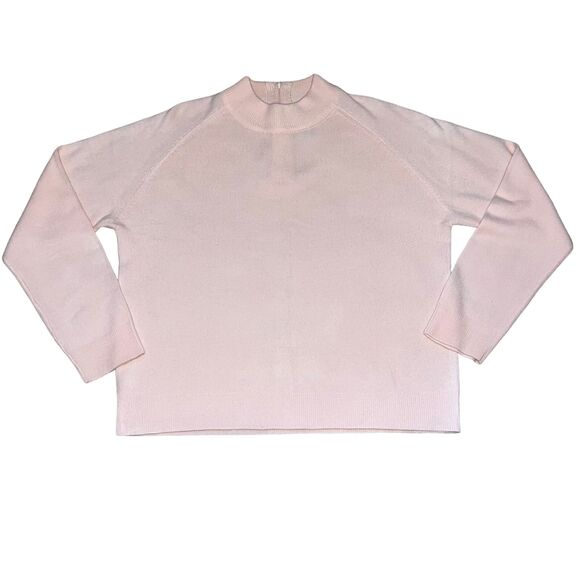 Drapers and Damons Womens Sweater Lux Soft Pullover Mock Neck Pink Petite Large - Picture 1 of 8